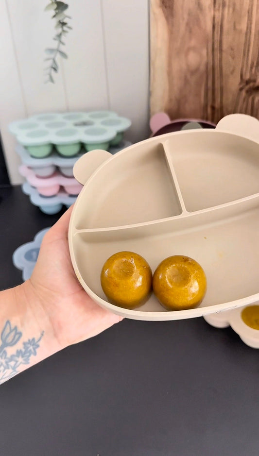 Oppskrift på babymat: Søtpotet, gulrot og kylling 🫶🏼🍠 (6 mnd+)