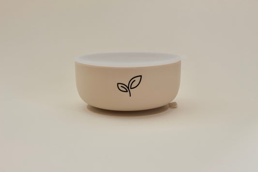 Silikonskål med lokk - Sandstrå