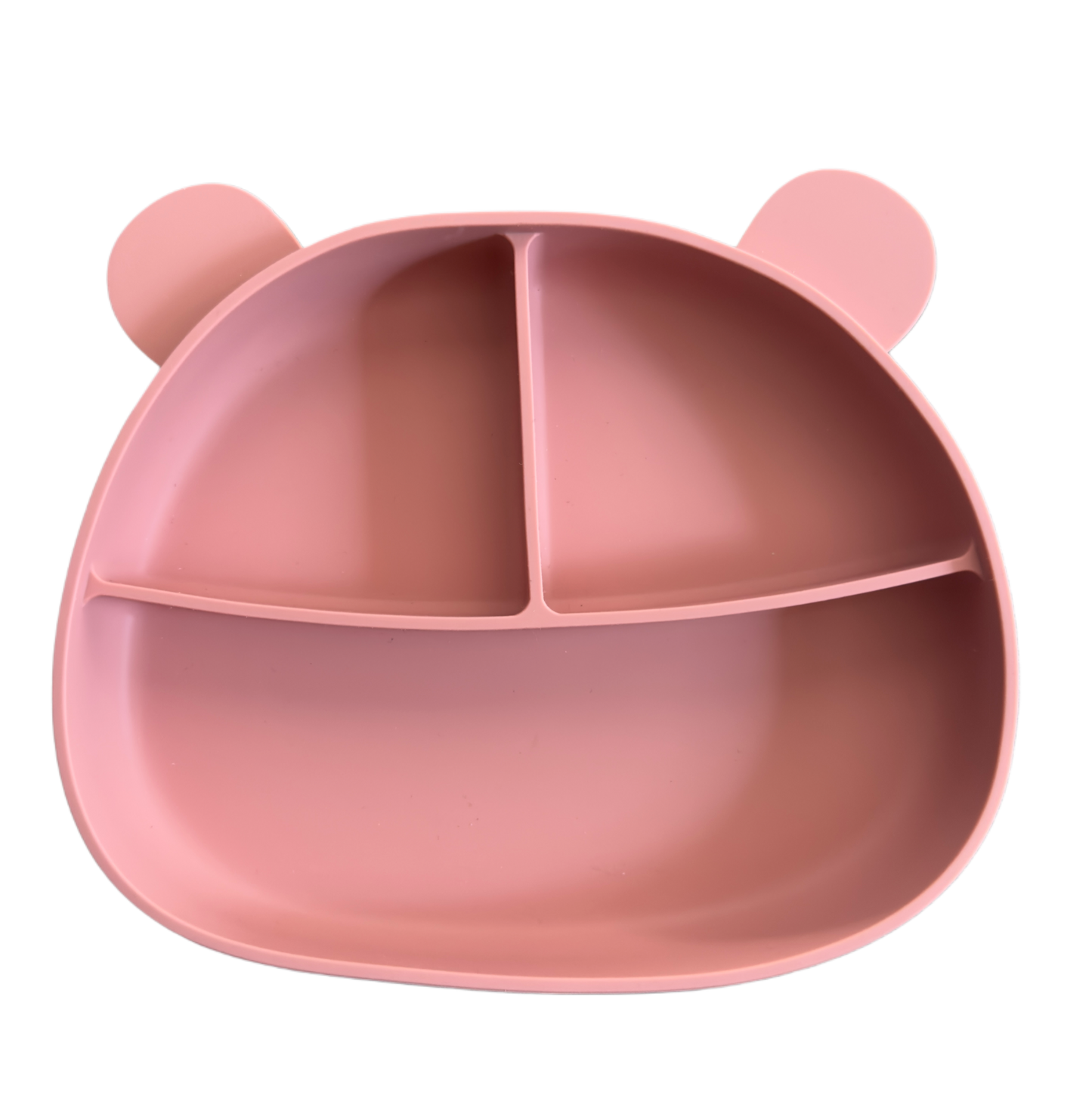 Silikontallerken bamse - Tørket rose