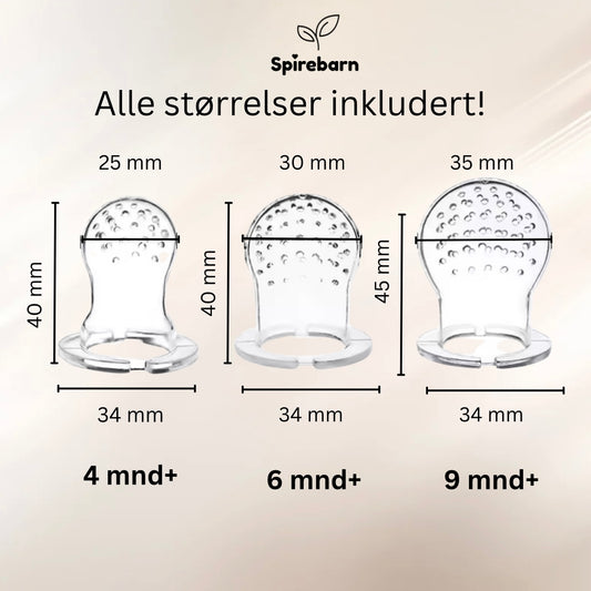 Matsmokk baby perle, 3 størrelser smokk (tilbake i slutten av mai)