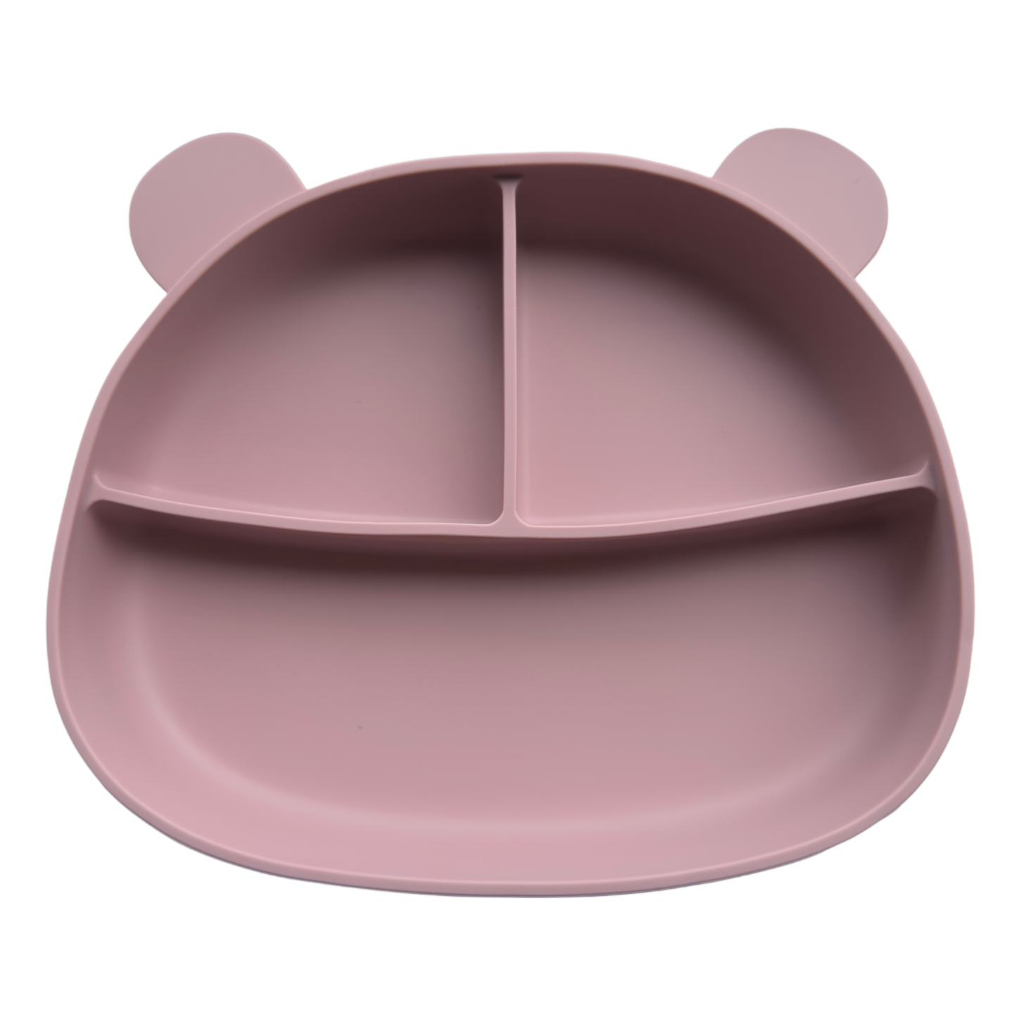 Silikontallerken bamse - Støvet rosa