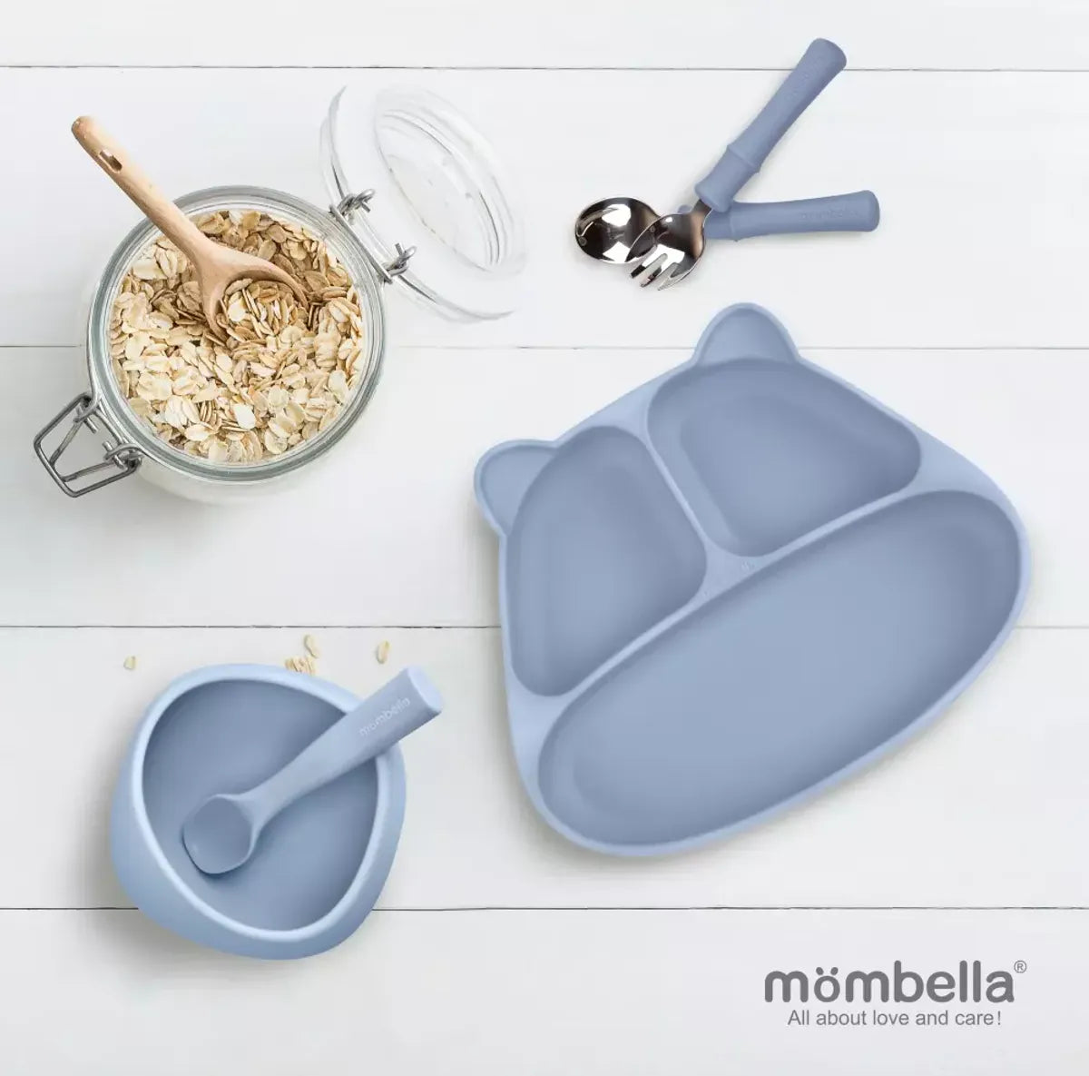 Mombella Panda tallerken med sugefot i silikon