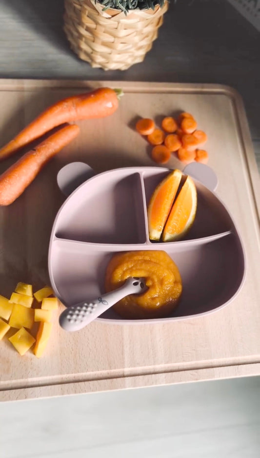 Hjemmelaget babymat – søtpotetmos med gulrot, mango og linser🥄💕 (6 mnd+)