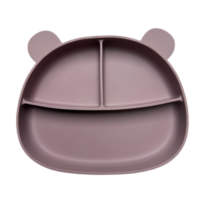 Tallerken silikon baby med sugekopp bamseform