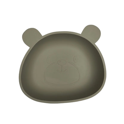 Silikonskål for baby med sugekopp bamseform