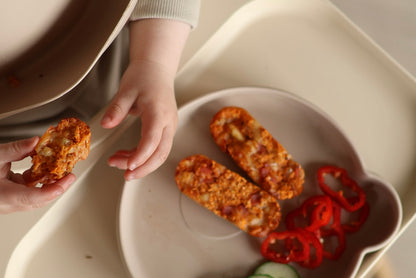 Tallerken i silikon baby med sugekopp bamseform
