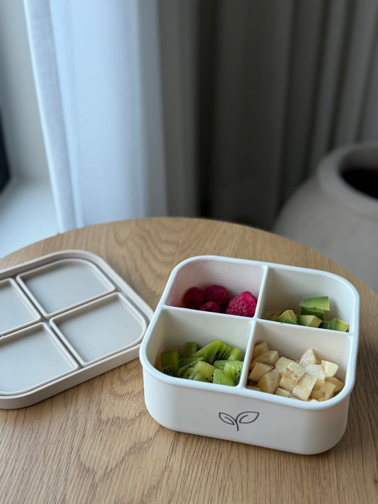 Matboks i silikon 4 rom med lokk - lekkasjefri