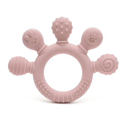 Biteleke i silikon for baby sensorisk - Blush