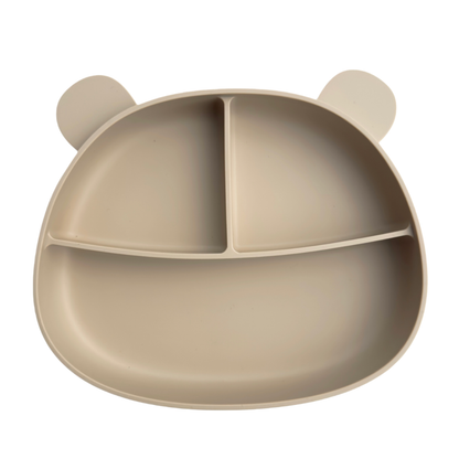 Tallerken silikon baby med sugekopp bamseform