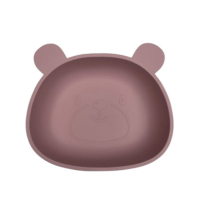 Silikonskål for baby med sugekopp bamseform