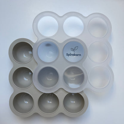 Silikon fryseform XL for babymat med lokk - Moonbeam