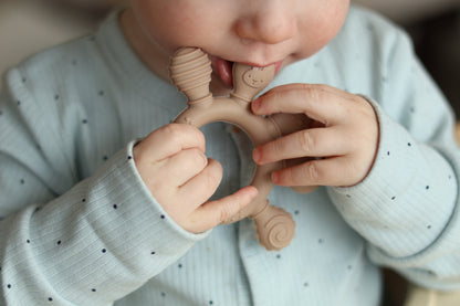 Biteleke i silikon for baby sensorisk