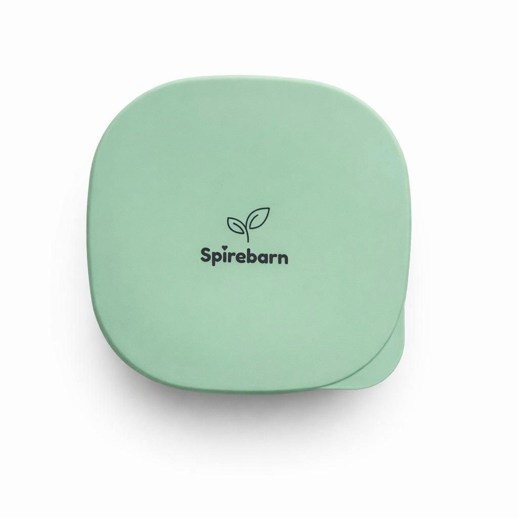 NYHET 2-i-1 silikonskål og tallerken med sugekopp for baby med lokk - Meadow