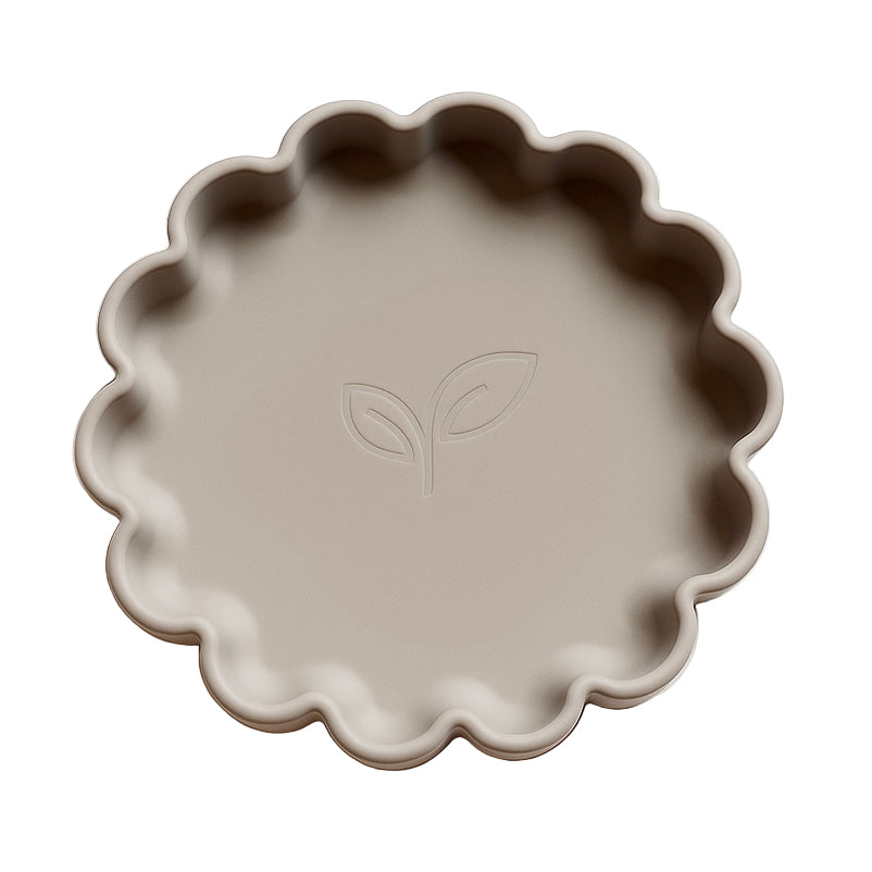 Silikontallerken med sugekopp blomst - Taupe