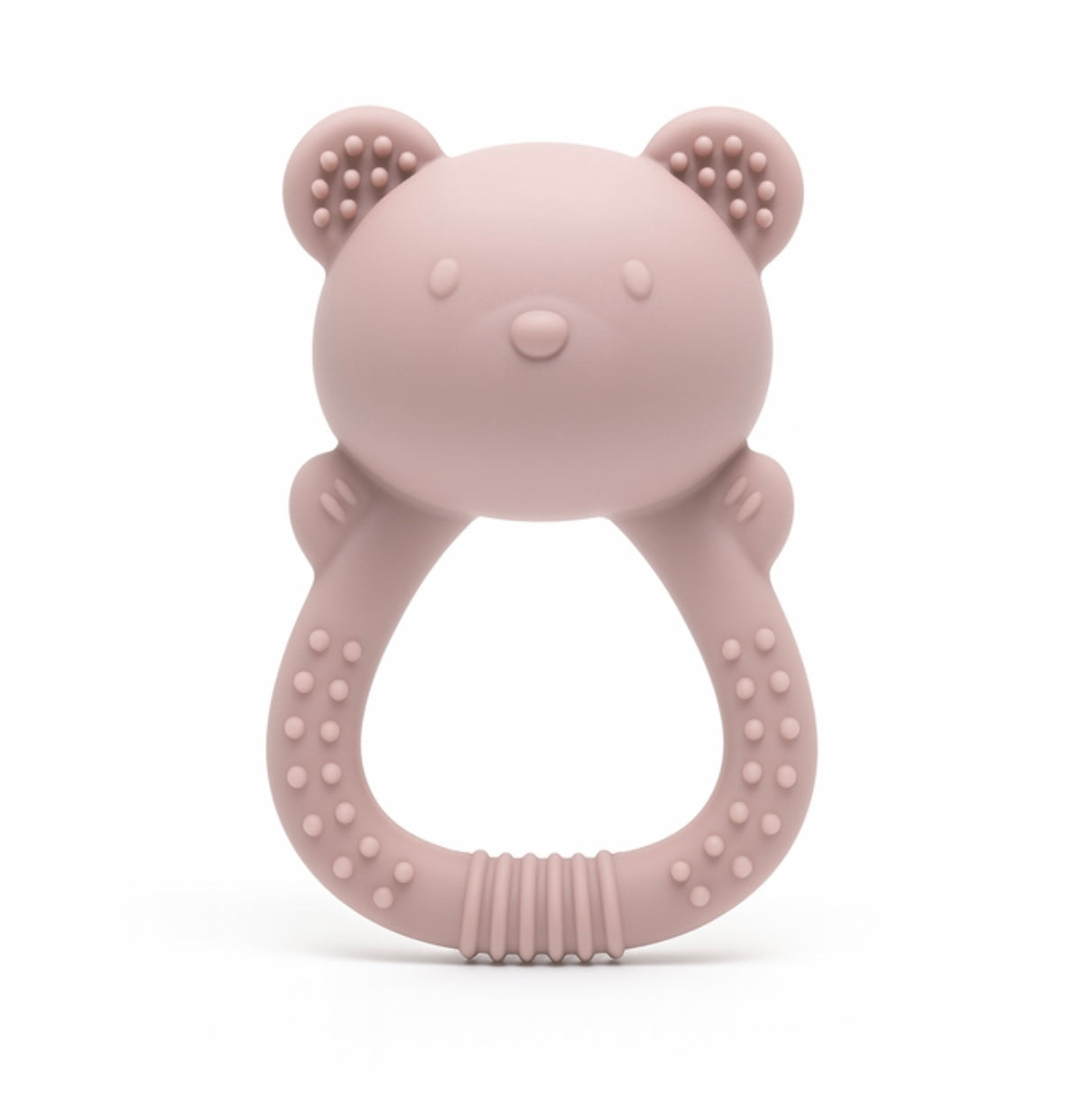 Biterangle i silikon for baby bamseformet - Blush