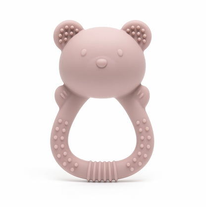 Biterangle i silikon for baby bamseformet - Blush