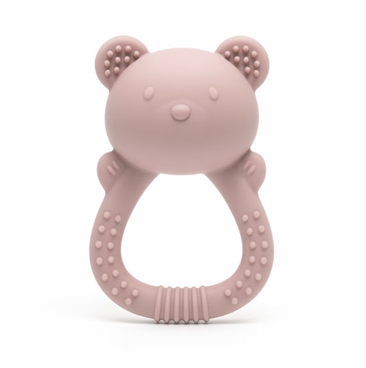 Biterangle i silikon for baby bamseformet - Blush