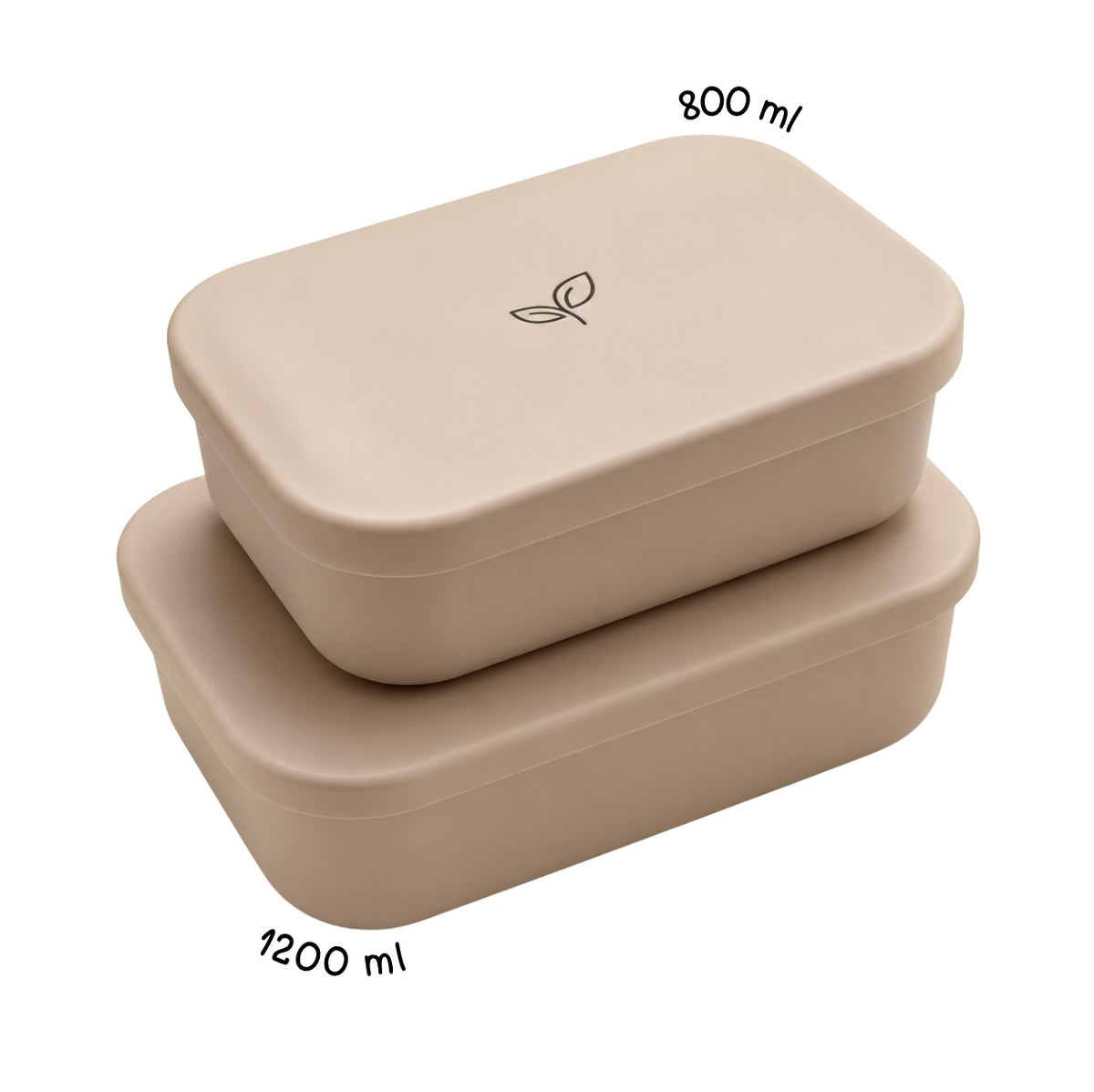 Matboks i silikon 3 rom med lokk 800 ml - lekkasjefri