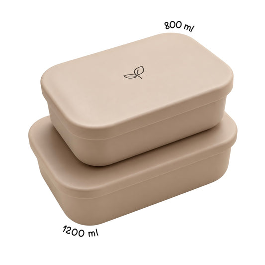 Matboks i silikon 3 rom med lokk 800 ml - lekkasjefri