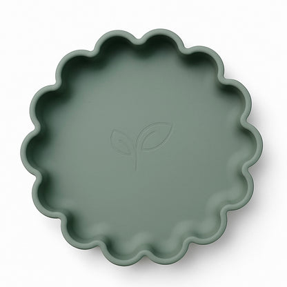 Silikontallerken med sugekopp blomst - Soft sage