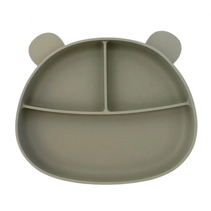 Tallerken silikon baby med sugekopp bamseform