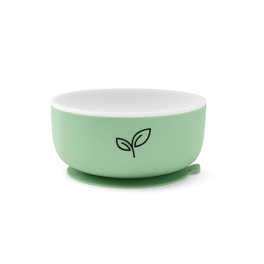 Silikonskål med sugekopp for baby med lokk - Meadow