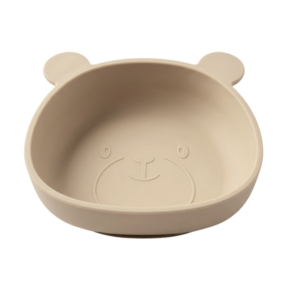 Silikonskål for baby med sugekopp bamseform