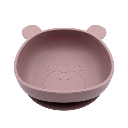 Silikonskål for baby med sugekopp bamseform