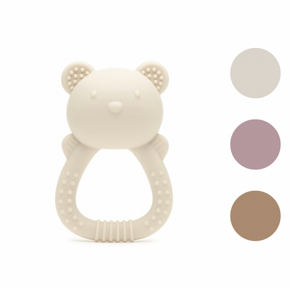 Biterangle i silikon for baby bamseformet