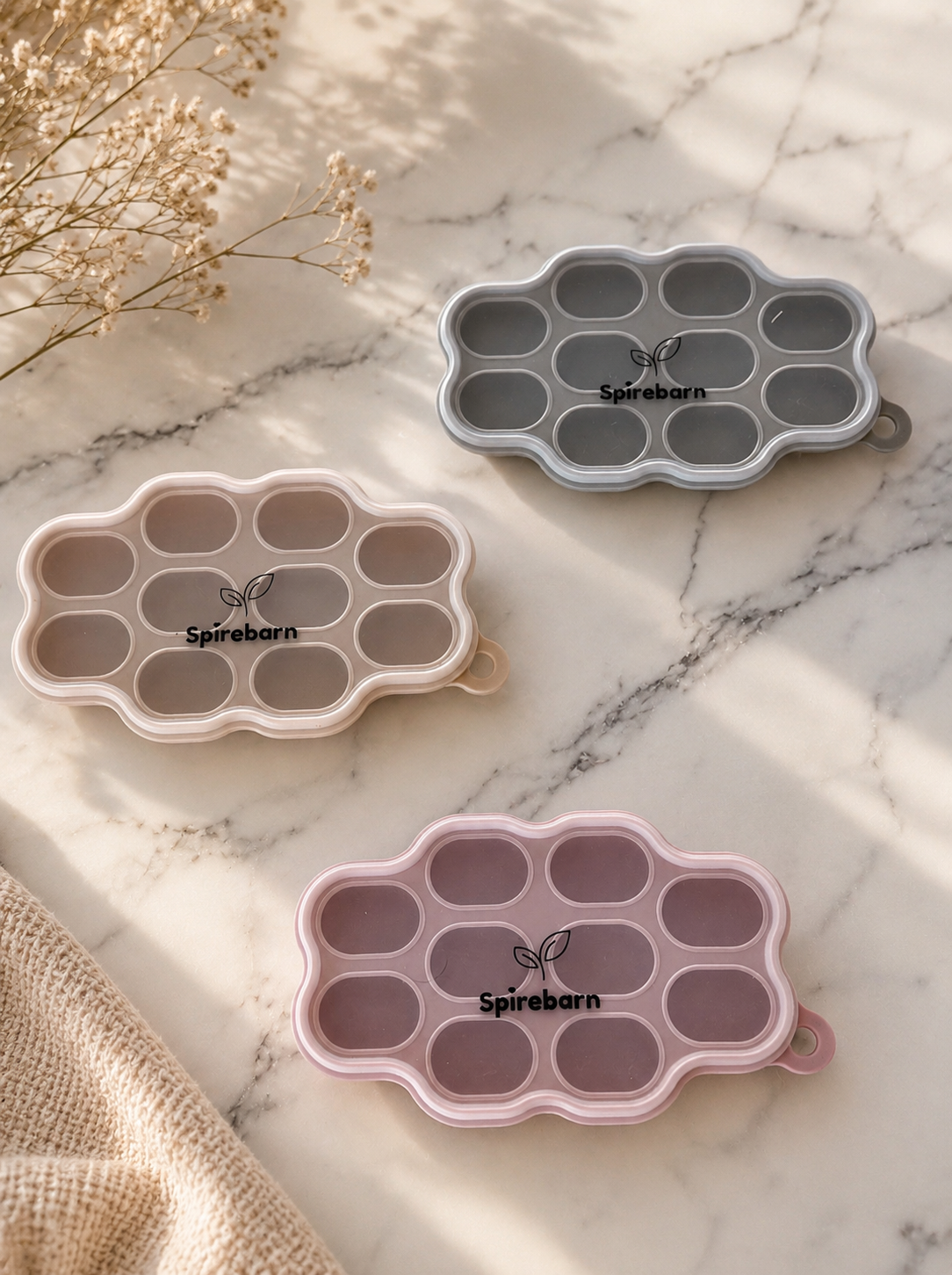 Silikon mini fryseform baby 10 rom - perfekt til sviskemos og aprikosmos