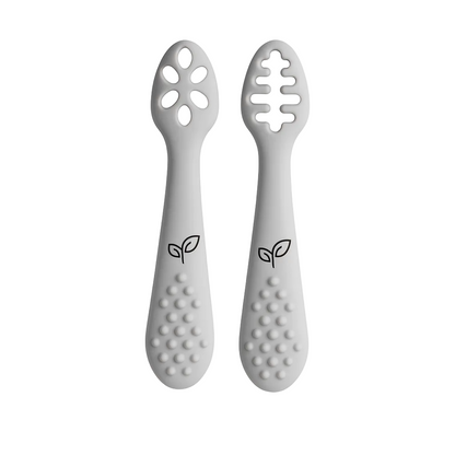 Babyskje myk silikon 2-pack spis selv - Frost grey