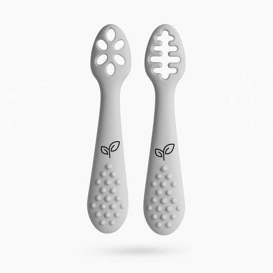 Babyskje myk silikon 2-pack spis selv - Frost grey