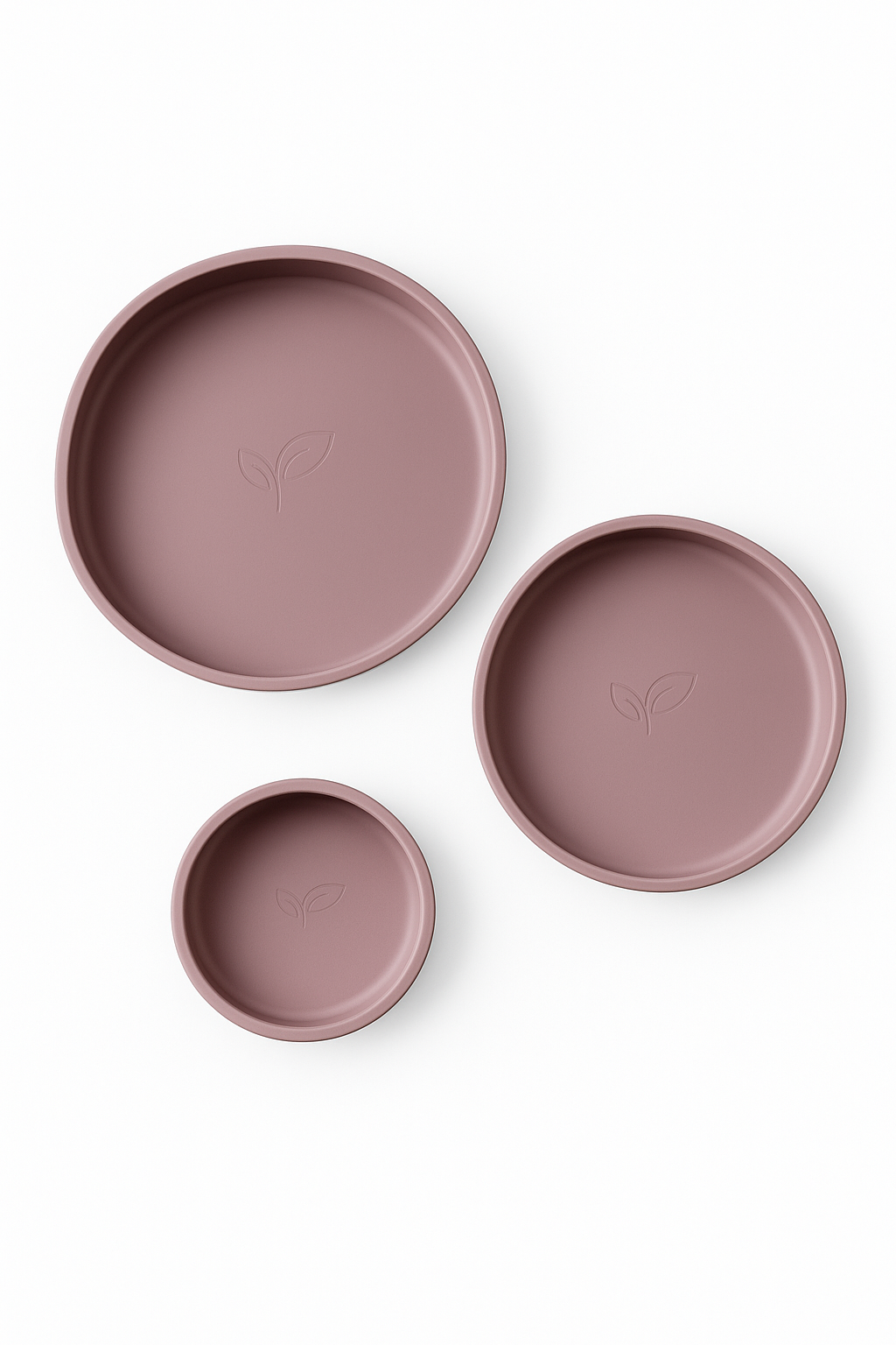 Babyservise i silikon 3 deler - tallerken og skål - Blush