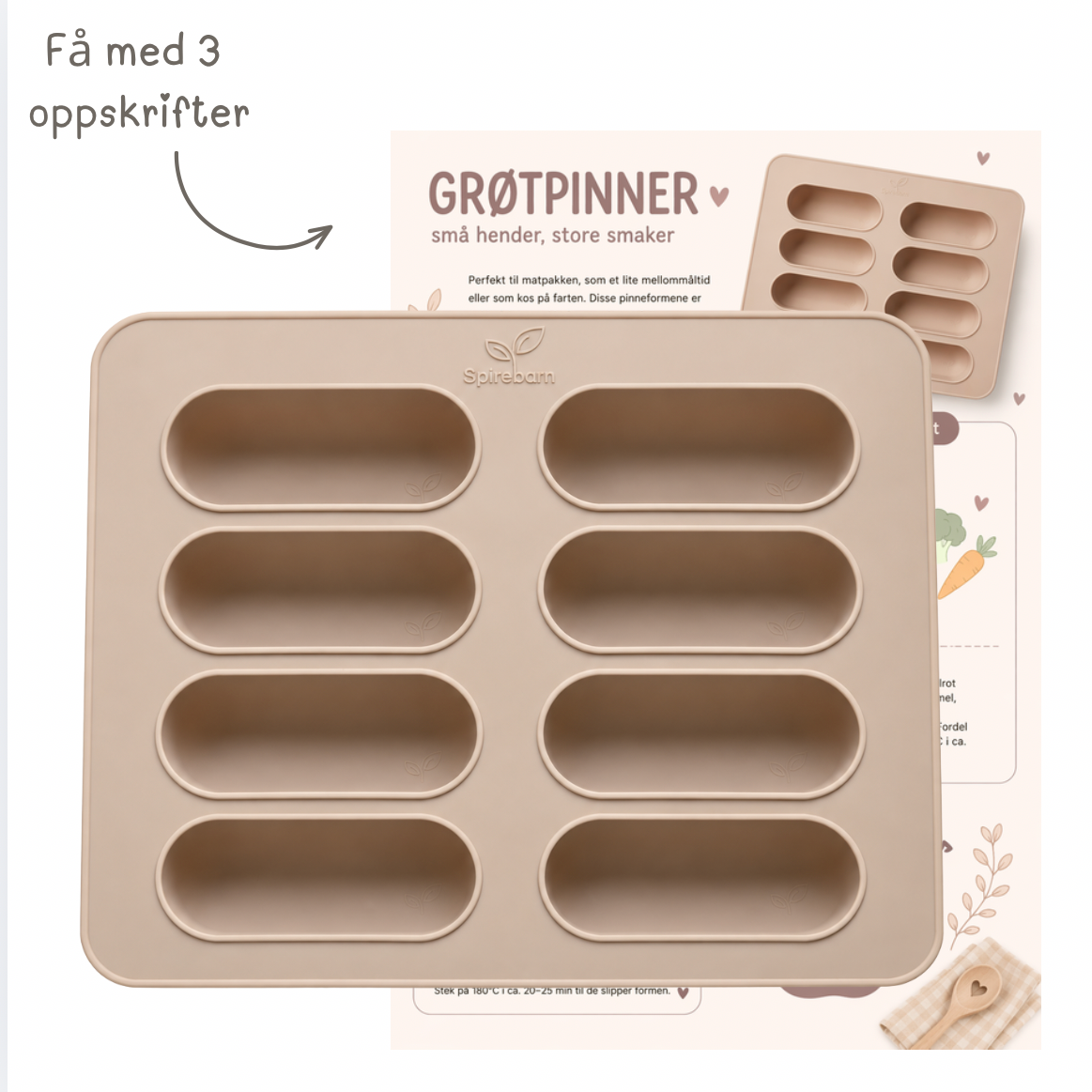 Grøtpinneform i silikon til baby - perfekt til BLW og sunne snacks