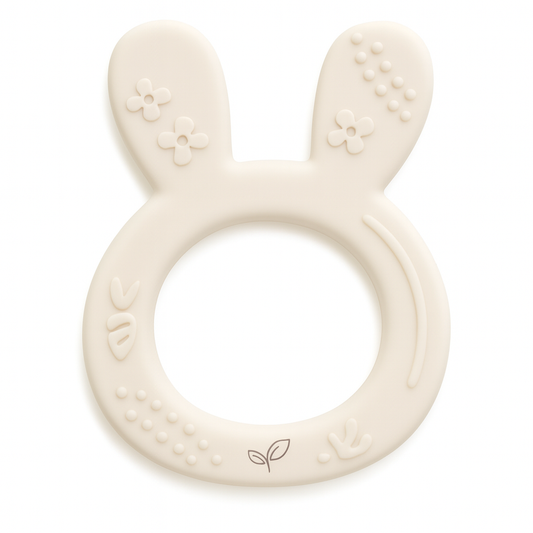 Biteleke i silikon for baby kaninformet - Vanilla