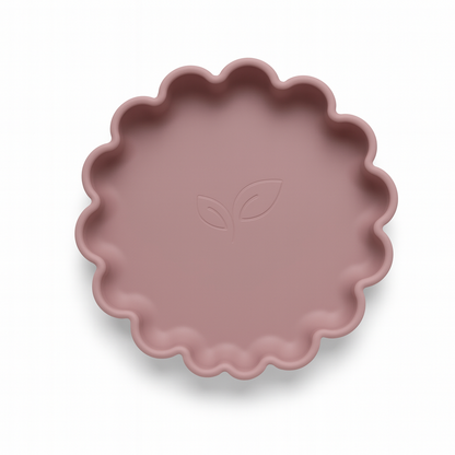 Silikontallerken med sugekopp blomst - Blush