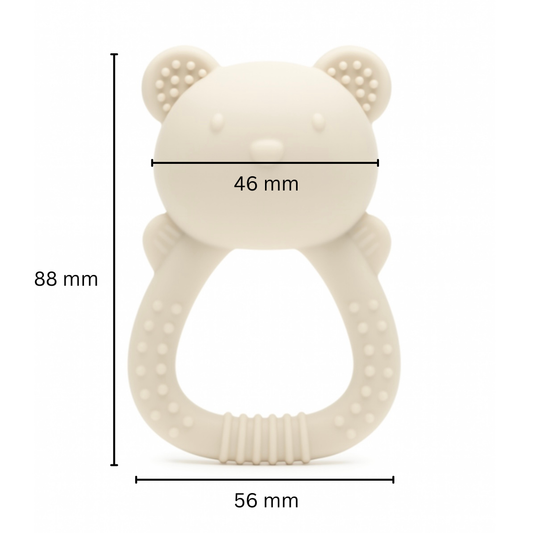 Biterangle i silikon for baby bamseformet - Vanilla