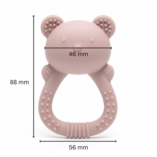 Biterangle i silikon for baby bamseformet - Blush