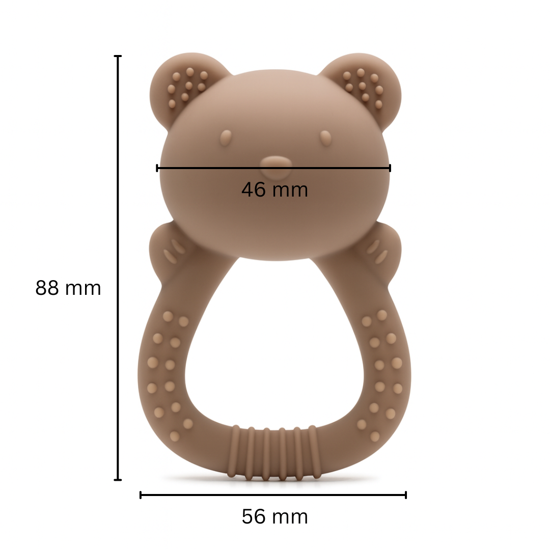 Biterangle i silikon for baby bamseformet