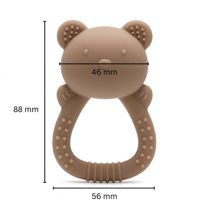 Biterangle i silikon for baby bamseformet