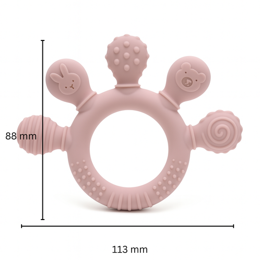Biteleke i silikon for baby sensorisk - Blush