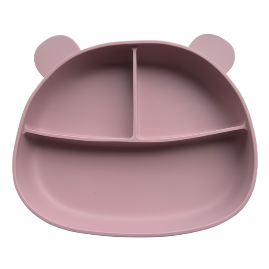 Silikontallernen bamse - Støvet rosa